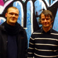 Patrique Stach ('Bleib passiv') und Markus Wegner ('Prenzlbasher'), 2009 im Berliner 'Kunsthaus Tacheles'